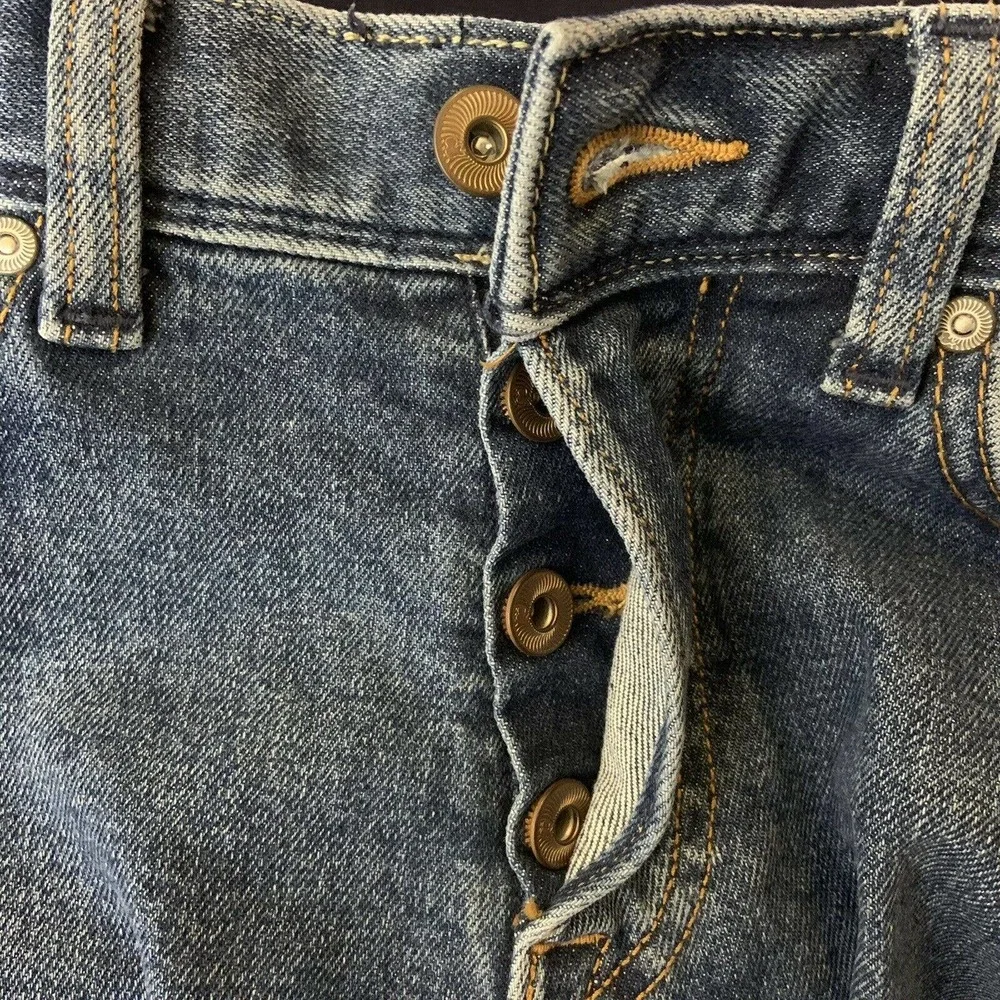 H&M Mens Ripped Denim Jeans 32 x 31‎ Slim Low Waist